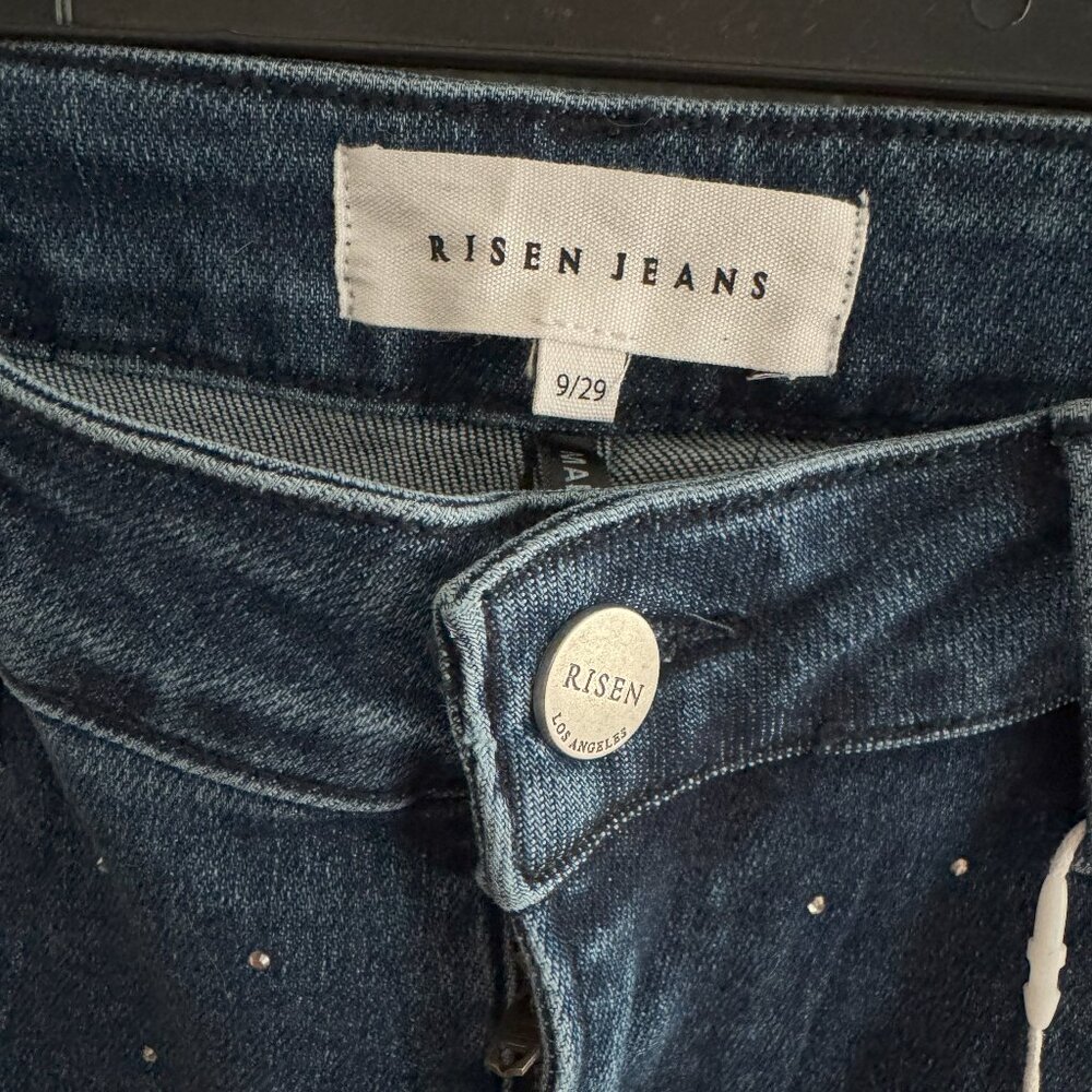 Dark Blue Rhinestone Jeans